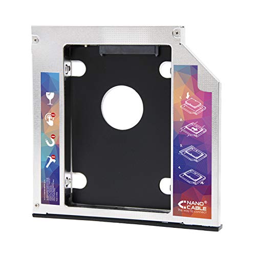 NANOCABLE 10.99.0102 - Adapter für eine Festplatte von 9,5 mm in einer optischen Einheit von 12,7 mm in einem tragbaren Gerät (Zubehör zum Installieren einer zweiten Festplatte oder SSD in einem tragbaren Gerät) von NANOCABLE
