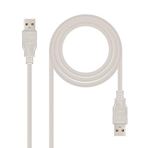 Nanocable 10.01.0302 - USB 2.0 Kabel, Typ A/M-A/M, männlich-männlich, beige, 1.0 mts von NANOCABLE