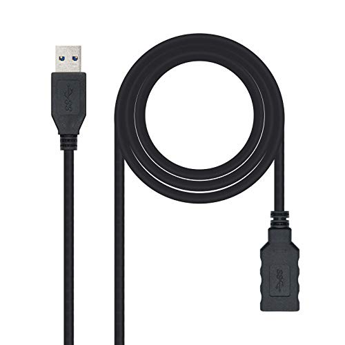 Nanocable 10.01.0901-BK - USB 3.0 Verlängerungskabel, Typ A/M-A/H, männlich-weiblich, schwarz, 1.0 mts von NANOCABLE