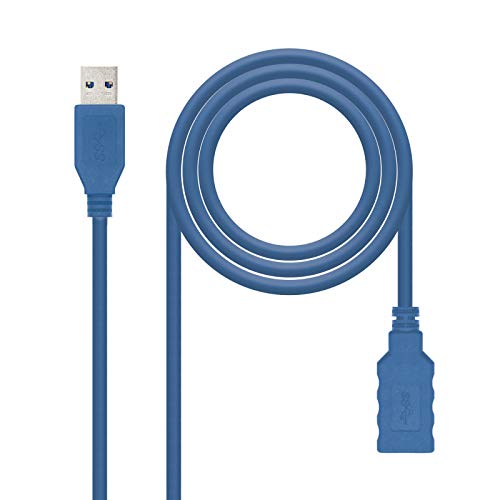 Nanocable 10.01.0902-BL - USB 3.0 Verlängerungskabel, Typ A/M-A/H, männlich-weiblich, blau, 2.0 mts von NANOCABLE