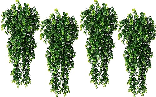 NANQWIN Hängepflanzen für Herbstdekorationen, grüne Heimdekoration, künstliche Weinblätter für drinnen und draußen (4 Stück C) von NANQWIN