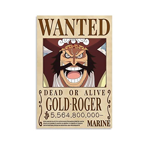 NANXIANG Anime One Piece Wanted Poster Gore D. Roger Art Poster Leinwand Gemälde Dekor Wanddruck Foto Zuhause Modern Deko Poster 40 x 60 cm von NANXIANG