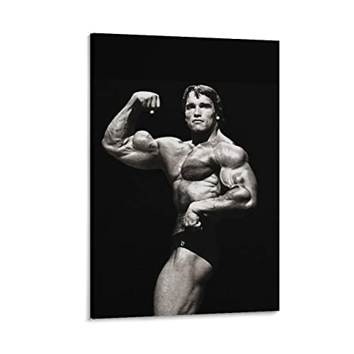 NANXIANG Arnold Schwarzenegger American Bodybuilder Schwarz-Weiß Stil Wandkunst Poster Scrollen Leinwand Gemälde Bild Wohnzimmer Dekor Zuhause 40,6 x 60 cm von NANXIANG