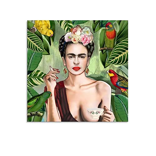 NANXIANG Frida Con Amigos Kunstwerke, Bilddruck, Poster, Wandkunst, Malerei, Leinwand, Dekoration, Heimposter, 50 x 50 cm von NANXIANG