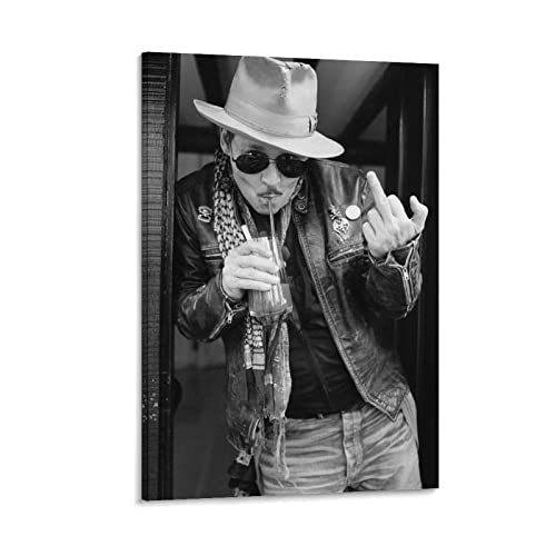 NANXIANG Johnny Depp Filmschauspieler Poster Bar Dekoration Poster 3 (1) Wandkunst Bild Malerei Poster Leinwand Pr von NANXIANG