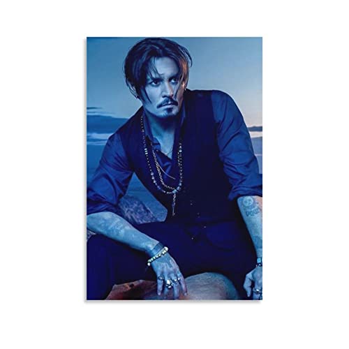 NANXIANG Johnny Depp Filmschauspieler Poster Raumdekoration Poster Leinwand Malerei Poster Wandkunst Deko Bild von NANXIANG