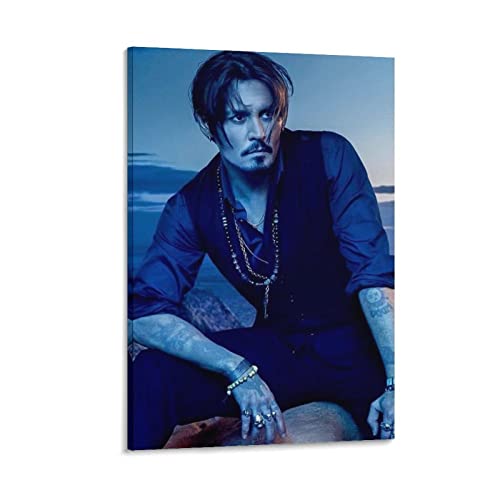 NANXIANG Johnny Depp Filmschauspieler Poster Raumdekoration Poster Leinwand Poster Wandkunst Bild Drucke Hängend von NANXIANG