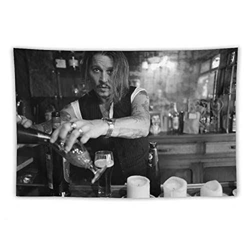 NANXIANG Johnny Depp Filmschauspieler Wandteppich Bar Dekoration Wandteppich 1 Kunstdruck Polyester Gemälde Wandteppich Ta von NANXIANG