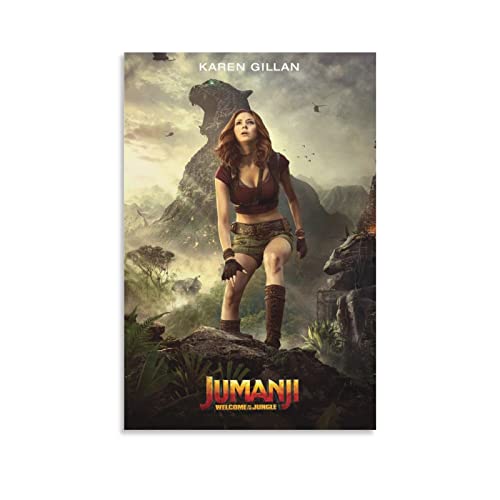 NANXIANG Jumanji Welcome to the Jungle Filmposter Karen Gillan Bilddruck Wandkunst Poster Gemälde Leinwand von NANXIANG