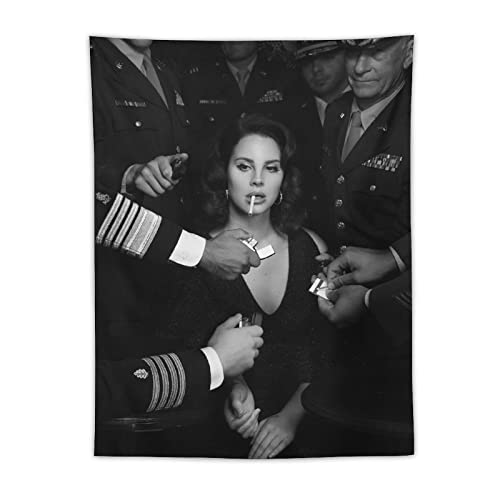 NANXIANG Lana Del Rey Klassischer Wandteppich, amerikanische weibliche Sängerin, Wandteppich, dekoratives Gemälde, Polyester, Wandkunst L von NANXIANG