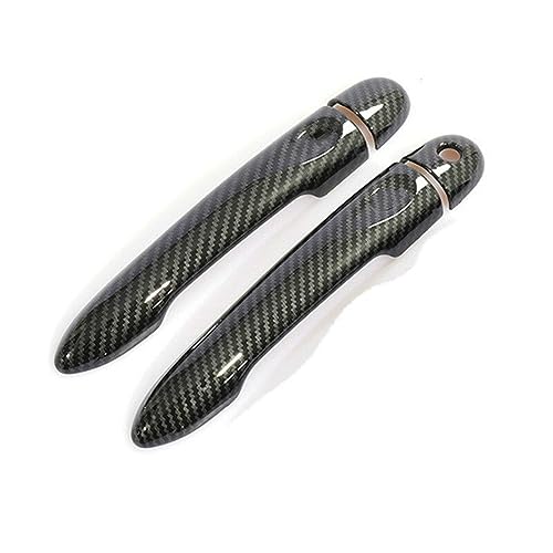 NANZU Passend for Renault Clio IV Clio 4 Lutecia 2012–2019, glänzend Schwarze Carbonfaser-Autotürgriffabdeckung, Styling-Zubehör 2013 2014 2015 (Color : Carbon 1key 0 Button) von NANZU