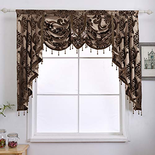 NAPEARL Fensterbehang für Wohnzimmer, Jacquard-Luxus-Vorhänge für Fenster, Querbehang mit Stangendurchzug, 155 cm breit von NAPEARL