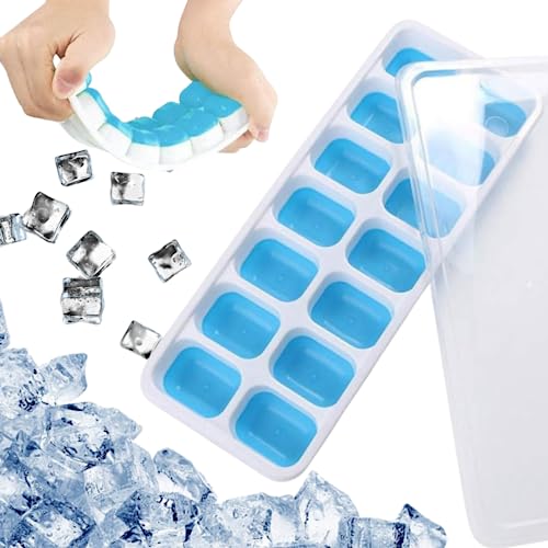 NARAMAKI Eiswürfelform mit wiederverwendbarem Deckel – 1 Form – Eiswürfelformen aus Silikon, einfach zu lösen, praktisch, bequem und langlebig (1) von NARAMAKI