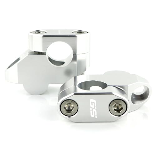 NARDEDP 22 Mm 7/8 Zoll Lenkererhöhung, Nach Hinten Verschoben, Verlängerter Versatz, Kompatibel Mit F650GS R1100GS R1150GS R850GS F800ST R1200R G310R(SilverGS Logo) von NARDEDP