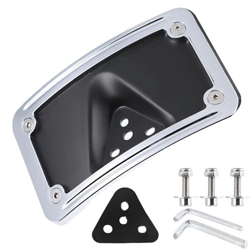 NARDEDP Chrom-schwarze gebogene Laydown-Nummernschildhalterung, kompatibel mit Harley 3-Loch-Dyna-Sportster-Halterung NARDEDP Chrom-schwarze gebogene Laydown-Nummernschildhalterung, kompatibel mit Harley 3-Loch-Dyna-Sportster-Halterung von NARDEDP