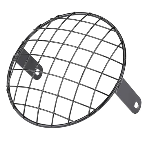 NARDEDP Motorrad 7 "Scheinwerfer Mesh Grill Seite Montieren Universal Abdeckung Maske for Cafe Racer(Black) von NARDEDP