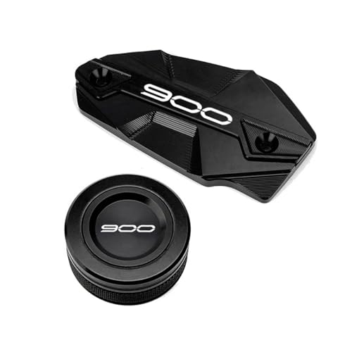 NARDEDP Motorrad CNC Hinten Vorne Brems Flüssigkeit Reservoir Kappe Öl Füllstoff Kappe Stecker Abdeckung Kompatibel Mit Z900 Z 900 2017-2022 2023 2024(1Pair-Black) von NARDEDP