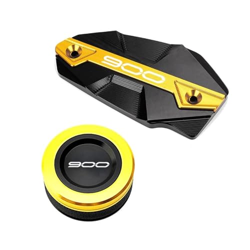 NARDEDP Motorrad CNC Hinten Vorne Brems Flüssigkeit Reservoir Kappe Öl Füllstoff Kappe Stecker Abdeckung Kompatibel Mit Z900 Z 900 2017-2022 2023 2024(1Pair-Gold) von NARDEDP