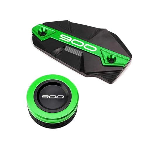 NARDEDP Motorrad CNC Hinten Vorne Brems Flüssigkeit Reservoir Kappe Öl Füllstoff Kappe Stecker Abdeckung Kompatibel Mit Z900 Z 900 2017-2022 2023 2024(1Pair-Green) von NARDEDP