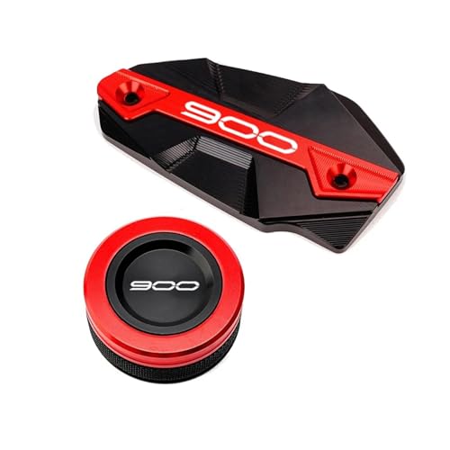 NARDEDP Motorrad CNC Hinten Vorne Brems Flüssigkeit Reservoir Kappe Öl Füllstoff Kappe Stecker Abdeckung Kompatibel Mit Z900 Z 900 2017-2022 2023 2024(1Pair-Red) von NARDEDP