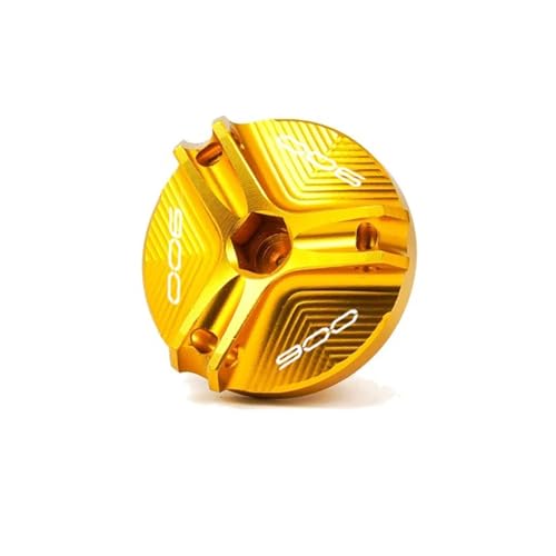 NARDEDP Motorrad CNC Hinten Vorne Brems Flüssigkeit Reservoir Kappe Öl Füllstoff Kappe Stecker Abdeckung Kompatibel Mit Z900 Z 900 2017-2022 2023 2024(Oil Cap-Gold) von NARDEDP