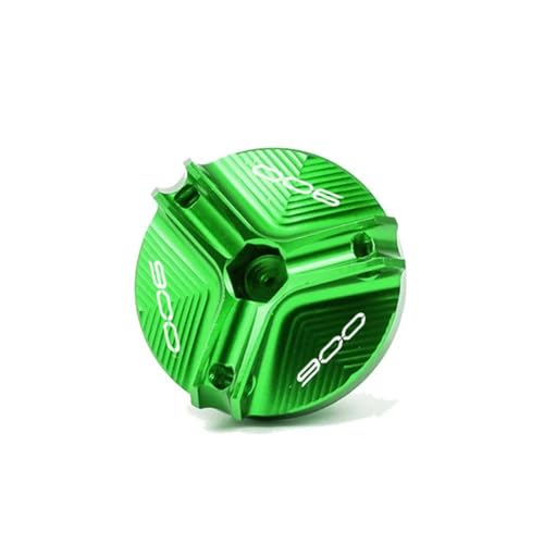 NARDEDP Motorrad CNC Hinten Vorne Brems Flüssigkeit Reservoir Kappe Öl Füllstoff Kappe Stecker Abdeckung Kompatibel Mit Z900 Z 900 2017-2022 2023 2024(Oil Cap-Green) von NARDEDP