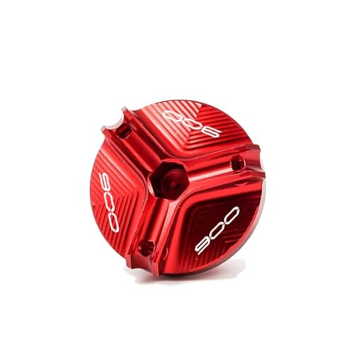 NARDEDP Motorrad CNC Hinten Vorne Brems Flüssigkeit Reservoir Kappe Öl Füllstoff Kappe Stecker Abdeckung Kompatibel Mit Z900 Z 900 2017-2022 2023 2024(Oil Cap-Red) von NARDEDP
