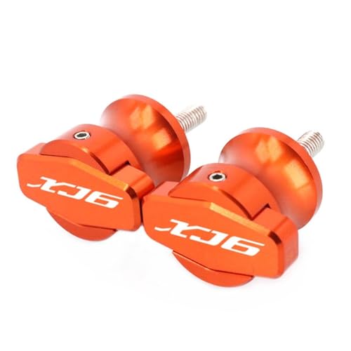 NARDEDP Motorrad-CNC-Rahmenständer, 6-mm-Schrauben, Schieber, Schwingenspulen, kompatibel mit XJ6 DIVERSION 2010 2011 2012 2013 2014 2015(Orange) von NARDEDP