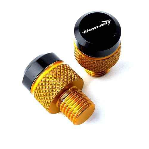NARDEDP Motorradzubehör M10 * 1,25 CNC-Aluminium-Spiegellochstopfen Schrauben Schraubenabdeckungen Kompatibel mit CB750 CB 750 HORNET 2023(Gold-Hornet) von NARDEDP