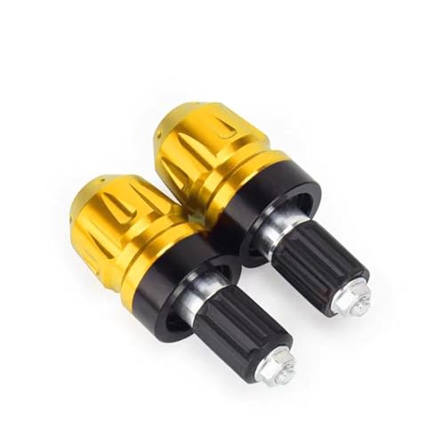 NARDEDP Universal Motorrad Lenker Griffe Lenker Kappe End Stecker Gegengewicht Kappe Schützende Ästhetische Zubehör(Golden) von NARDEDP