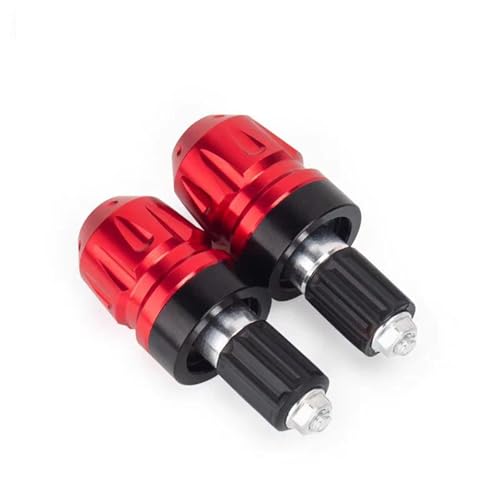 NARDEDP Universal Motorrad Lenker Griffe Lenker Kappe End Stecker Gegengewicht Kappe Schützende Ästhetische Zubehör(Red) von NARDEDP