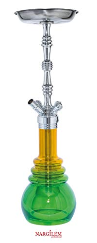 Nargilem Shisha Circle Chrome-Fragment Yellow, Glass, Metal, 64cm von Nargilem