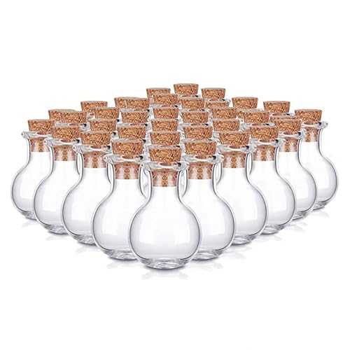 NARHOR 30 Stück Mini-Glasflaschen mit Korken, runde kleine Glasflaschen, geeignet für Bastelarbeiten, Handarbeiten und Partydekorationen NARHOR 30 Stück Mini-Glasflaschen mit Korken, runde kleine Glasflaschen, geeignet für Bastelarbeiten, Handarbeiten und Partydekorationen von NARHOR