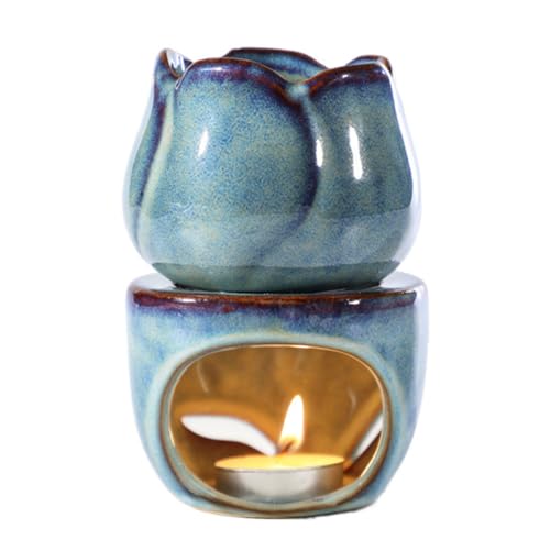 NARHOR Keramik Duftlampe für Ätherische Öle, Wachsschmelzbrenner, Aromalampe Teelichthalter Ölbrenner Ätherische Öle Duftlampe Dekoration von NARHOR