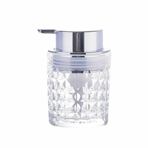 NAROSEBE Seifenspender Glas Schaum Seifenspender Pumpkopf Kristallglas Shampoo Flaschen zum Befüllen 200ml Flüssigseifenspender Glas Spülmittel Duschgel Spender Handseife Pumpspender Soap Dispenser von NAROSEBE