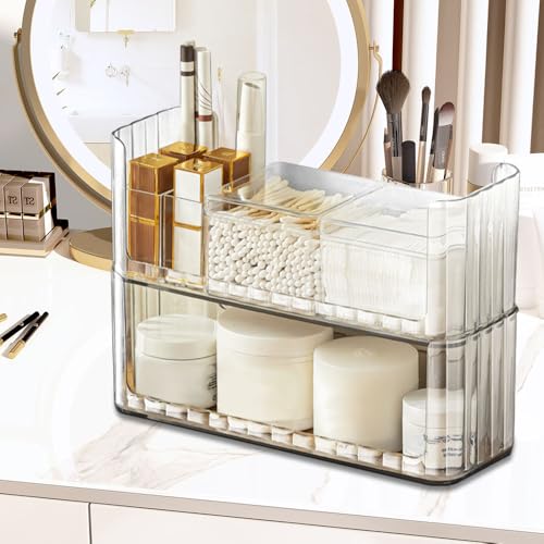 NAROSEBE Organizzatore Trucchi Trasparente In Acrilico Organizzatore Creme e Profumi Organizzatore Per Trucchi e Creme Scatola Portaoggetti Per Cosmetici Contenitore Trucchi Trasparente Per Bagno von NAROSEBE