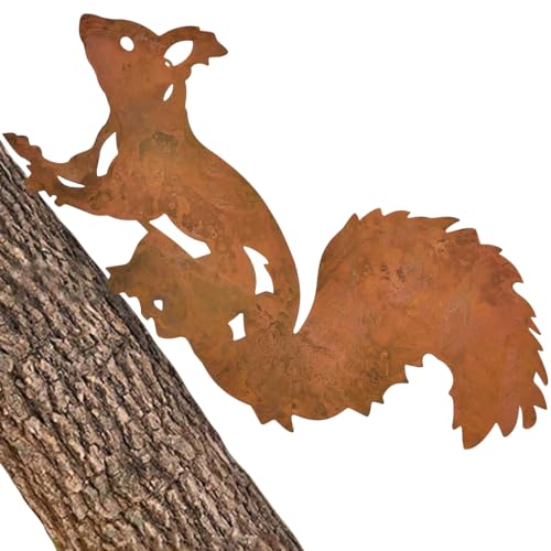 NAROSEBE Rostiges Eichhörnchen, Baumstecker Gartenstecker Eichhörnchen Rost, Metall Rostfiguren Garten Tiere, Deko Rostoptik Draußen Tiere, Rost Deko Aussen zum Schraube in Holz, 32cm & 23cm NAROSEBE Rostiges Eichhörnchen, Baumstecker Gartenstecker Eichhörnchen Rost, Metall Rostfiguren Garten Tiere, Deko Rostoptik Draußen Tiere, Rost Deko Aussen zum Schraube in Holz, 32cm & 23cm von NAROSEBE