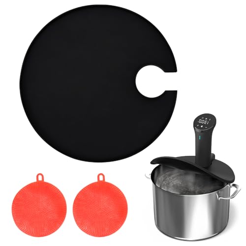 NAROSEBE Sous Vide Deckel zum Feinkochen Sous- und Vide-deckel Silikon Sous Vide Silikondeckel Sous Vide Deckel 28 cm Silikon Topfdeckel für Töpfe mit einem Durchmesser von NAROSEBE