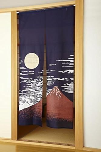 NARUMI 鸣海 Japanischer Noren Vorhang, Langer Stil, Marineblau, Akafuji, 850 x 1700 cm, Wohnzimmer von NARUMI 鸣海