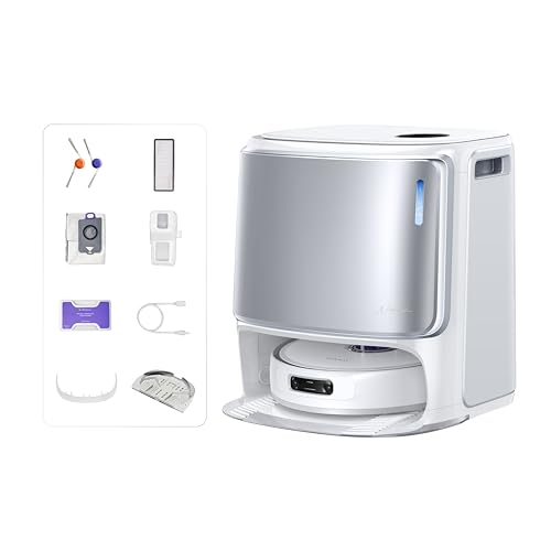 NARWAL Freo Z10 Ultra Saugroboter mit Wischfunktion, 18.000 Pa Saugleistung, dynamische Moppausdehnung, Tangle-Free System, intelligente Nass-Trocken-Reinigung, All-in-One-Basisstation Silber von NARWAL