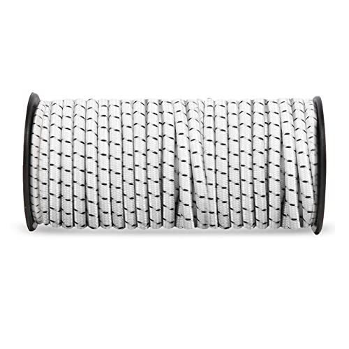 4mm * 20M Weiß&Schwarz elastisches Sicherheitsseil Bungee-Gurte Frachtnetze zur Sicherung von Gegenst?nden DIY-Projekt von NASHRIO