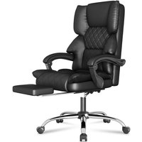 Bürostuhl Ergonomisch mit Fußstütze, Naspaluro Chefsessel Drehstuhl mit Rollen Computerstuhl Schreibtischstuhl, Schwarz Bürostuhl Ergonomisch mit Fußstütze, Naspaluro Chefsessel Drehstuhl mit Rollen Computerstuhl Schreibtischstuhl, Schwarz von NASPALURO
