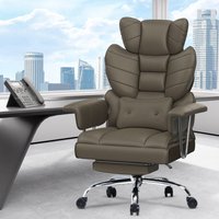 Naspaluro - Bürostuhl mit Fußstütze 159KG aus PU-Leder, Taupe Naspaluro - Bürostuhl mit Fußstütze 159KG aus PU-Leder, Taupe von NASPALURO