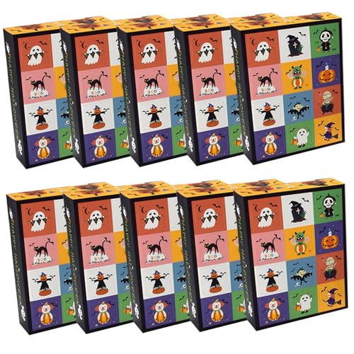 10 Halloween-Leckereiboxen, 12 leere Adventskalender zum Befüllen, selbst zusammenstellbare Halloween-Süßigkeitenboxen für die Weihnachtsfeier Geschenkartikel 10 Halloween-Leckereiboxen, 12 leere Adventskalender zum Befüllen, selbst zusammenstellbare Halloween-Süßigkeitenboxen für die Weihnachtsfeier Geschenkartikel von NASSMOSSE
