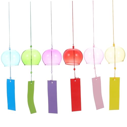 NASSMOSSE 6 Pack Japaner Glaswind Glockenspiele 15, 8 Zoll Hangable von NASSMOSSE