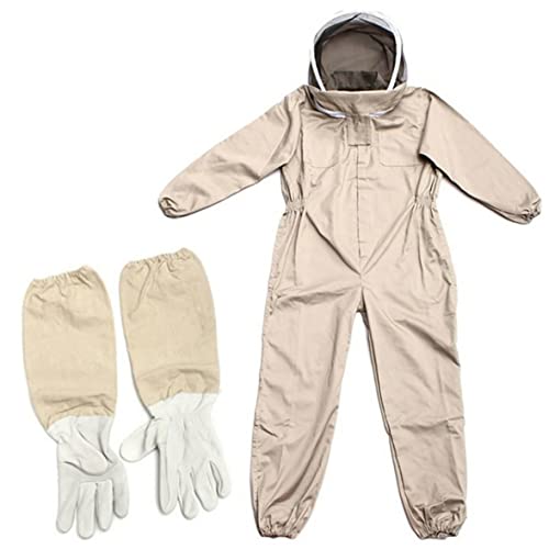 Bienenzuchtanzug Biene Keeper Gear Kleidung Outfit Ganzkörperschutz Zäunschleifschuhe für Anfänger Handelsbienenhöteren (XL Kaffee) von NASSMOSSE