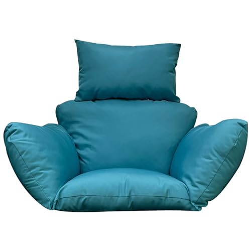 Ersatzkissen für Eierstuhl, wasserdicht, weich, dick, Hängesessel, abnehmbare und waschbare Schaukel mit Kopfstütze für Outdoor, Terrasse, Hof, Garten, Innenbereich, Blau von NASSMOSSE
