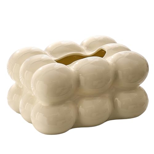 Keramik -Gewebehalter Baumwollbonbonform Tissue Box Halter 7.7x5.9x3.9 Dekorative Serviettenspender für Wohnzimmer Badezimmer Schlafzimmer Keramik -Gewebehalter Baumwollbonbonform Tissue Box Halter 7.7x5.9x3.9 Dekorative Serviettenspender für Wohnzimmer Badezimmer Schlafzimmer von NASSMOSSE