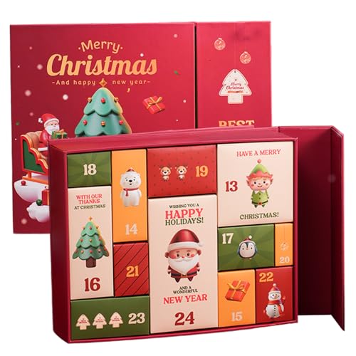 Leere Adventskalender zum Befüllen, selbstgemachte Adventskalenderboxen mit 12-Tage-Countdown für Weihnachtsdekoration von NASSMOSSE