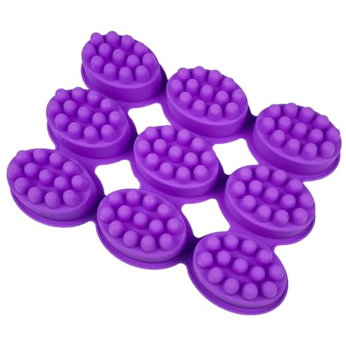 Massage -Seife Formen, Nicht -Stick- und BPA -freie 9 Hohlraum Oval Silikon Massage -Seife für DIY -hausgemachtes Handwerk herstellen von NASSMOSSE